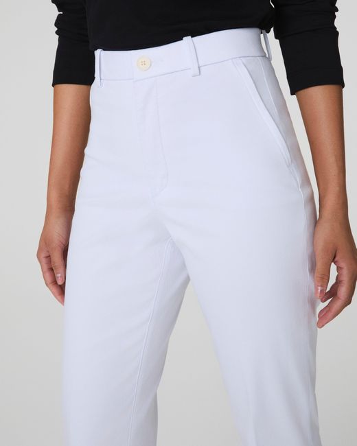 Spanx White Supersmoothtm Stretch Twill Slim Straight Pant