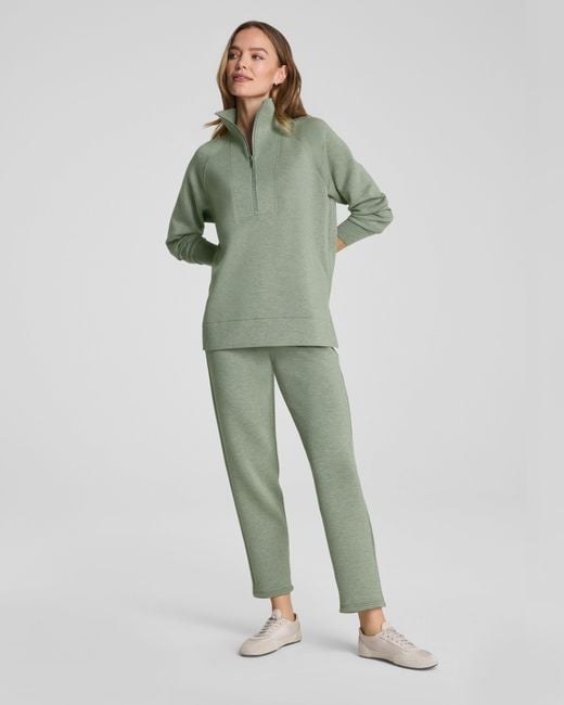 Spanx Green Airessentials Half Zip Top Tunic