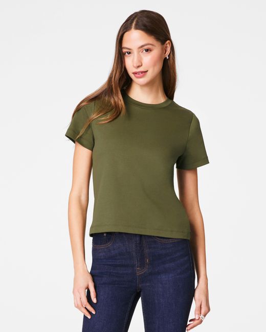 Spanx Green Cotton Crewneck T-Shirt