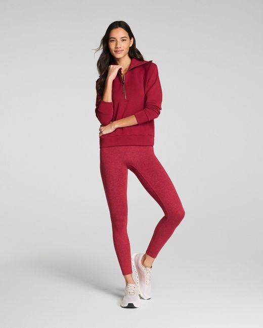 Spanx Red Airessentials Half Zip Top