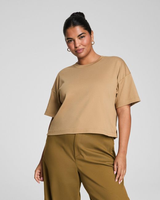 Spanx Green Cotton Cropped T-Shirt