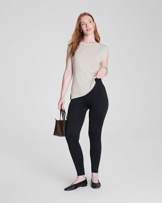 Spanx Black Shape Ribbed Knit Legging