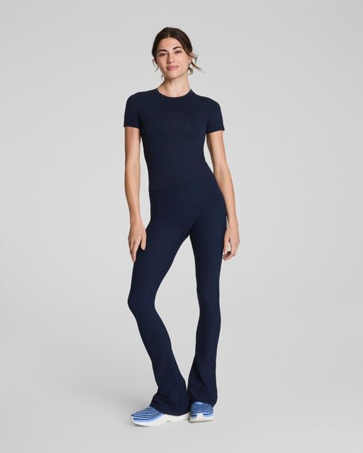 Spanx Blue Smooth Onform Micro Flare Pants