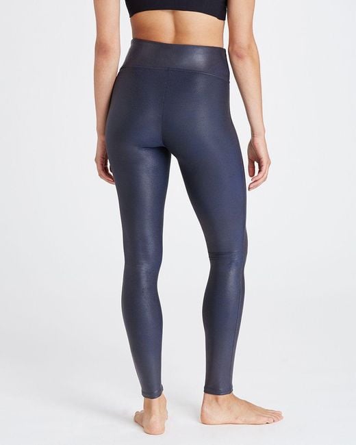 blue patent leather pants