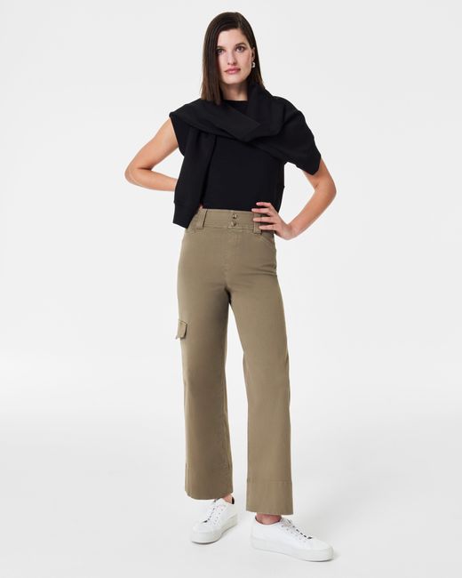 Spanx Multicolor Stretch Twill Cropped Cargo Pant
