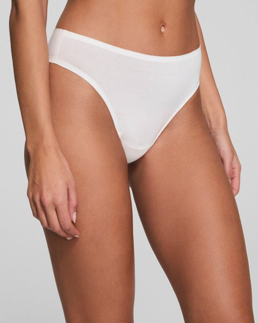 Spanx White Smooth Fit-To-You Supima Cotton Thong 3-Pack