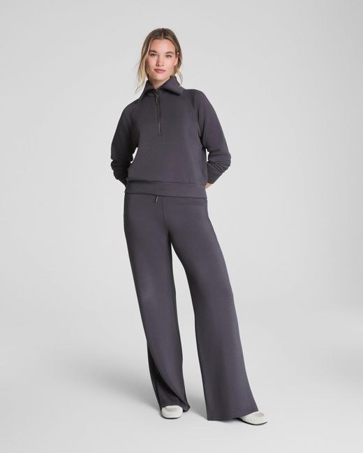 Spanx Blue Airessentials Half Zip Top