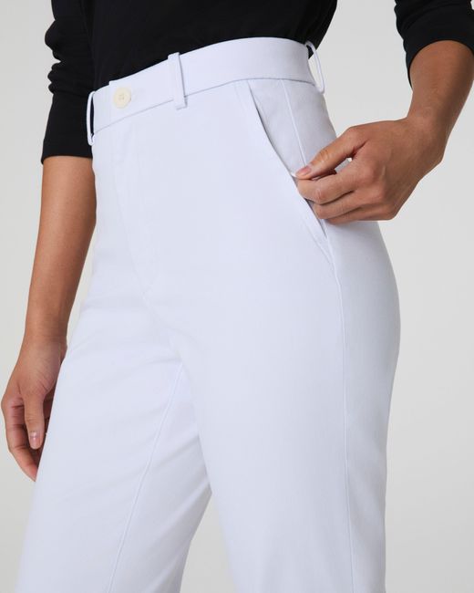 Spanx White Supersmoothtm Stretch Twill Slim Straight Pant