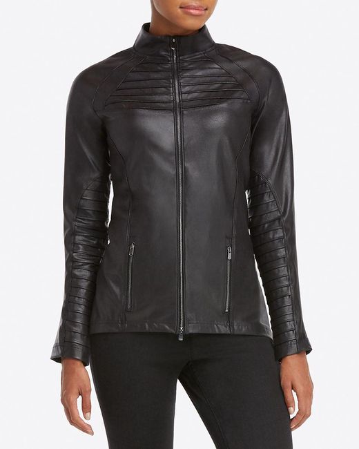 Spanx Black Faux Leather Moto Jacket