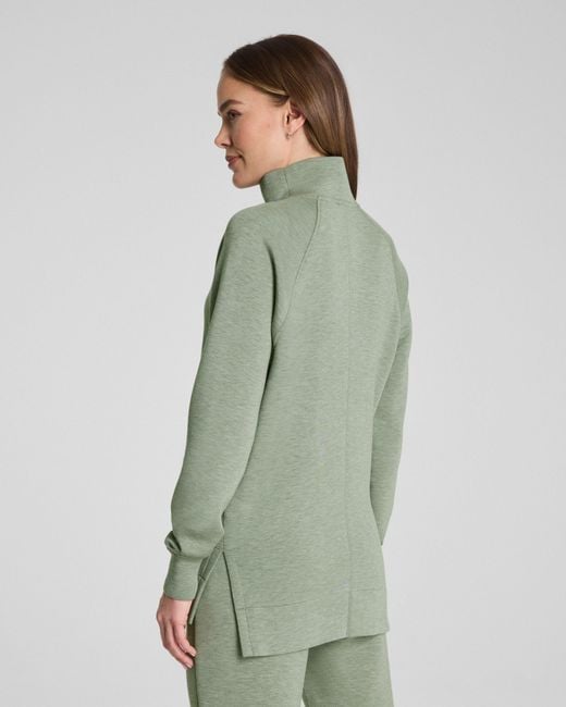 Spanx Green Airessentials Half Zip Top Tunic
