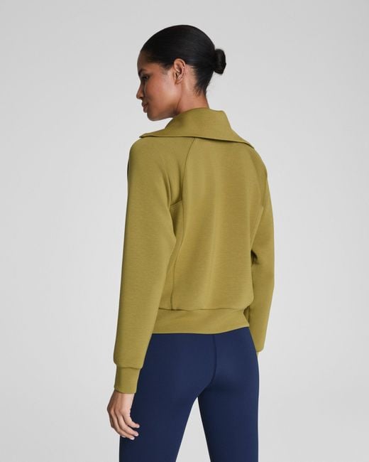 Spanx Green Airessentials Half Zip Top