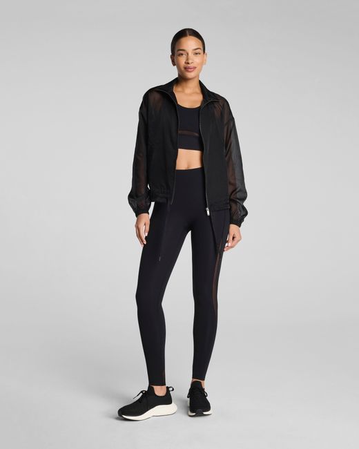 Spanx Black Bodyline Sheerious Full Zip Jacket