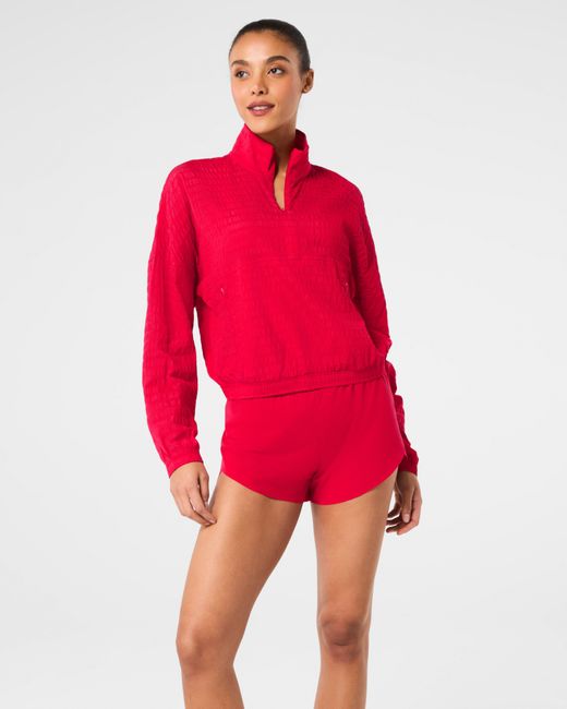 Spanx Get Moving Textured Half Zip Top