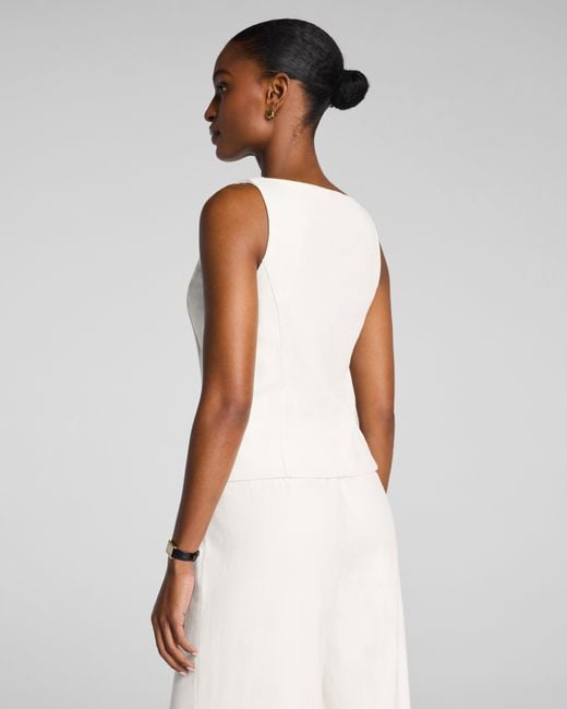 Spanx White Easybreezy Cotton Button-Down Vest