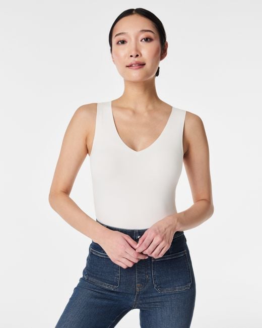 Spanx White Fit-to-you V-neck Tank