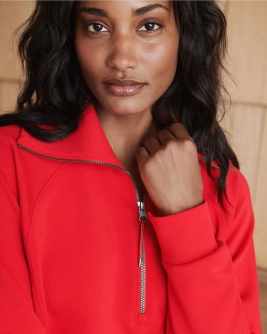 Spanx Red Airessentials Half Zip Top