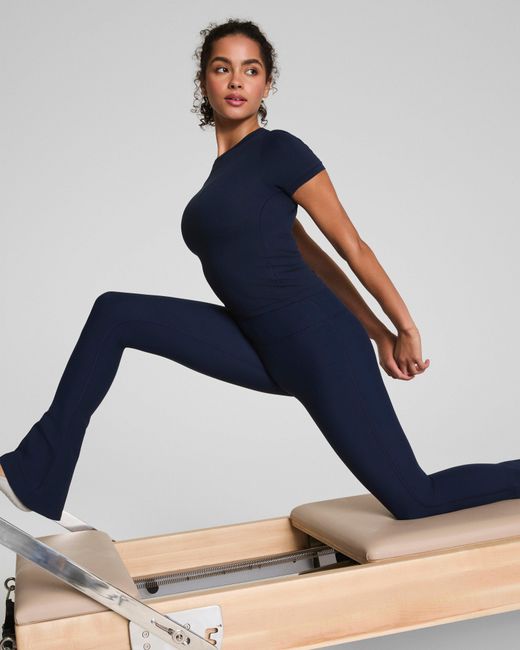 Spanx Blue Smooth Onform Micro Flare Pants