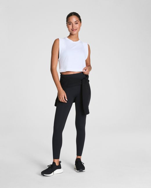 Spanx White Boostup Cropped Tank Top