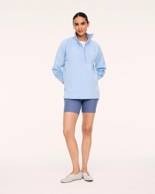 Spanx Blue Airessentials Brushed Half Zip Top Tunic