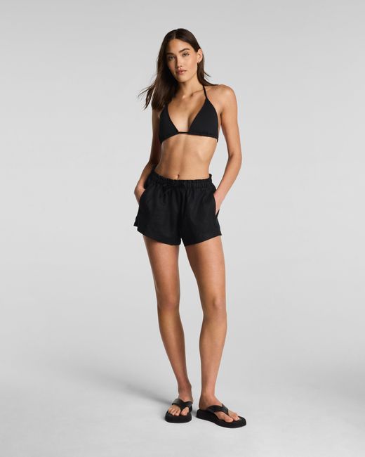 Spanx Black Smooth Swim String Bikini Top
