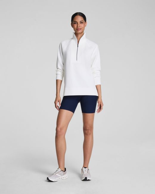 Spanx White Airessentials Half Zip Top Tunic