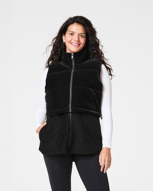 Spanx Black ® Two-in-one Velour Fleece Vest