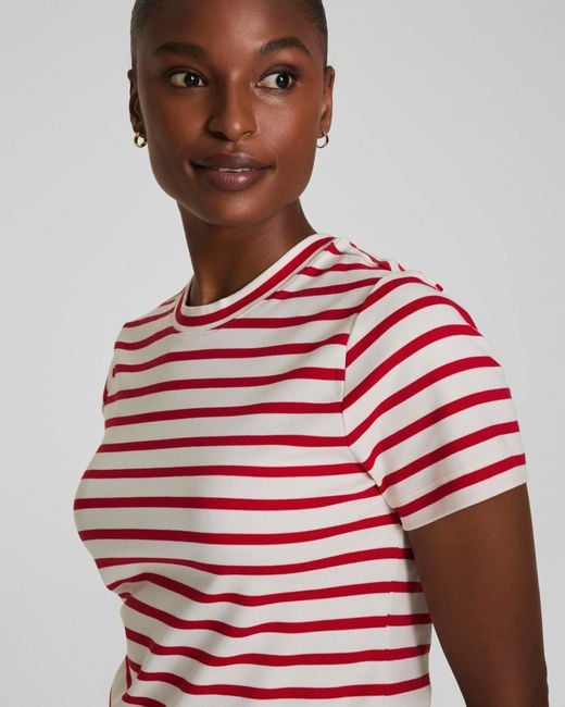 Spanx Red Cotton Crewneck T-Shirt