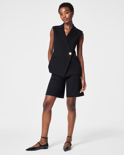 Spanx Black The Perfect Asymmetrical Vest Top