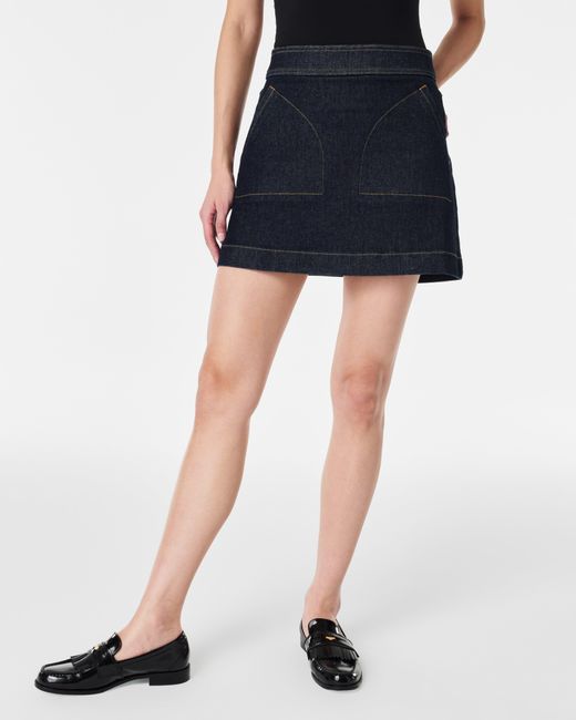 Spanx Blue Denim Mini Skirt