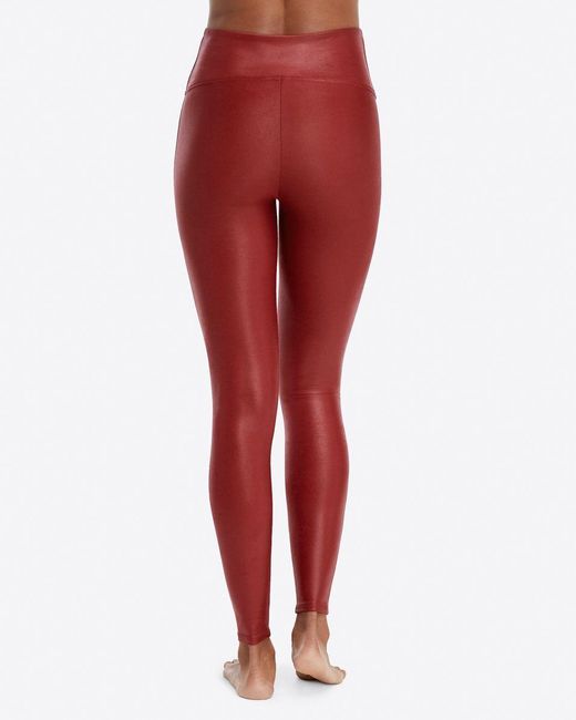 Spanx Red Faux Leather Leggings
