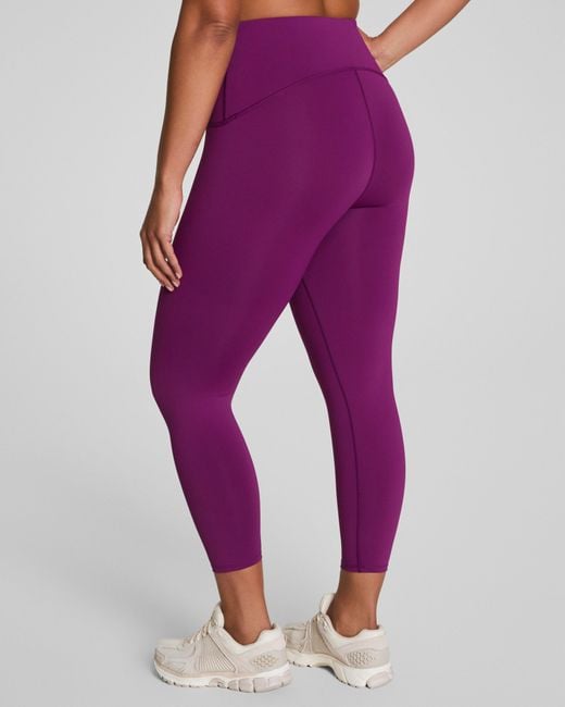 Spanx Purple Shape Booty Boost 7/8 Leggings With Secretsweat Tech