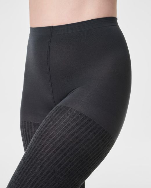 Spanx Blue Shape Rib Knit Shorty Tights