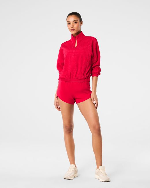 Spanx Get Moving Textured Half Zip Top