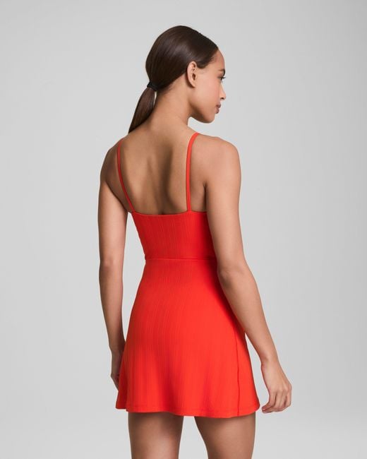 Spanx Red Shape Get Moving Rib Tank Dress