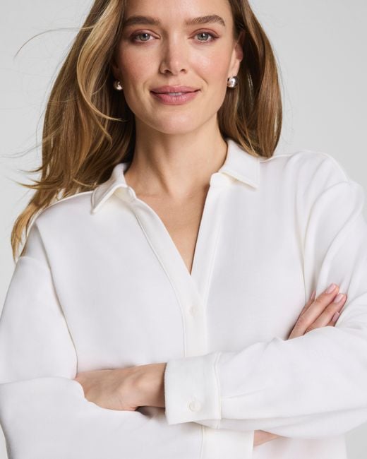 Spanx White Airessentials Oversized Button Down