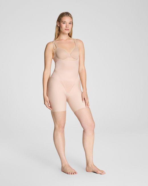 Spanx Natural Supersculpt Transform Open-Bust Mid-Thigh Bodysuit