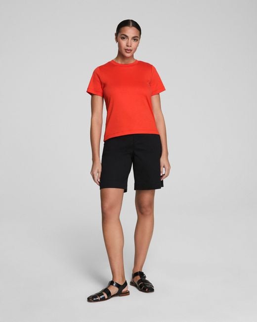 Spanx Red Cotton Crewneck T-Shirt
