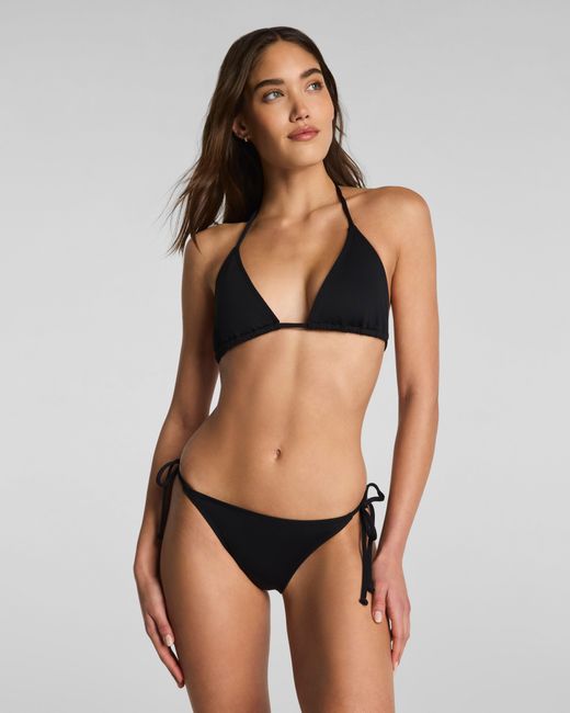 Spanx Black Smooth Swim String Bikini Top