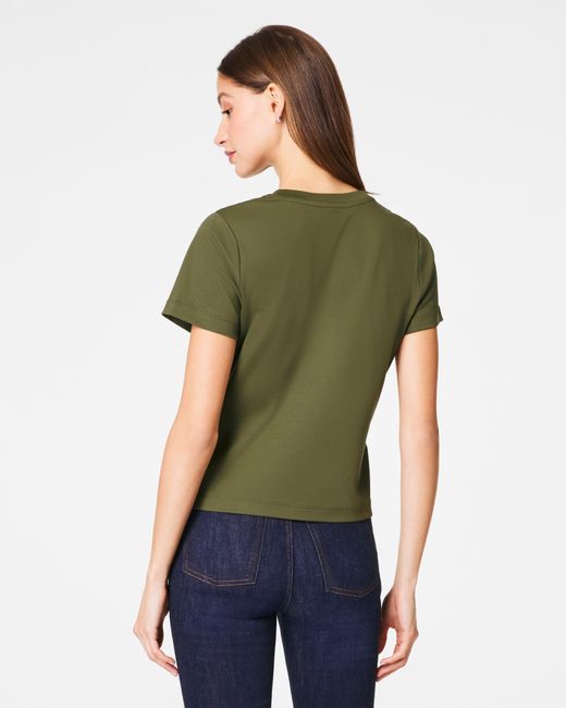 Spanx Green Cotton Crewneck T-Shirt