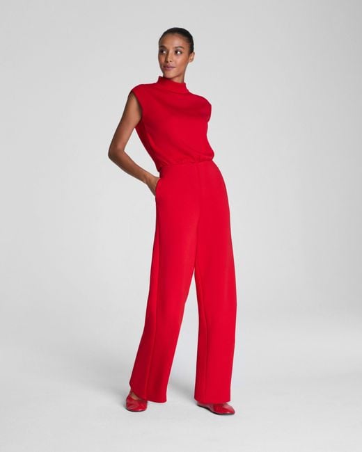 Spanx Red Airessentials Mockneck Jumpsuit