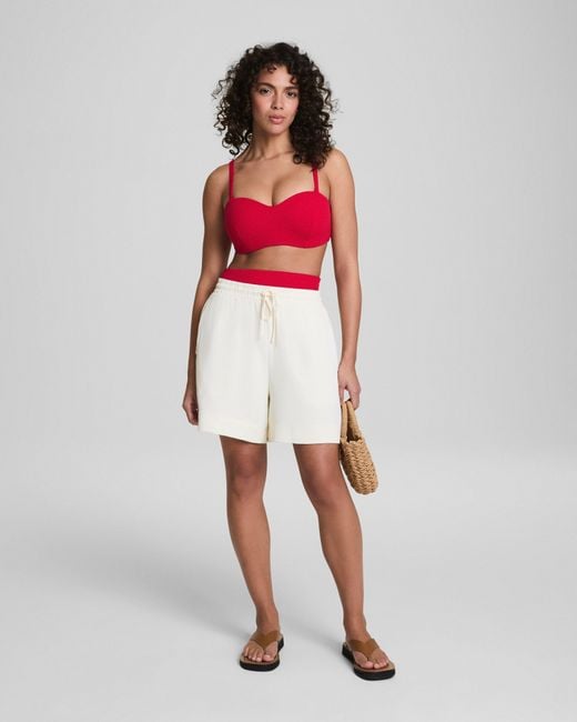Spanx Red Shape Swim Convertible Pique Bandeau Bikini Top