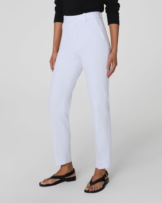 Spanx White Supersmoothtm Stretch Twill Slim Straight Pant
