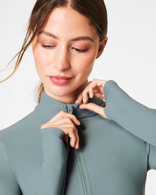 Spanx Blue Smooth Onform Full Zip Jacket