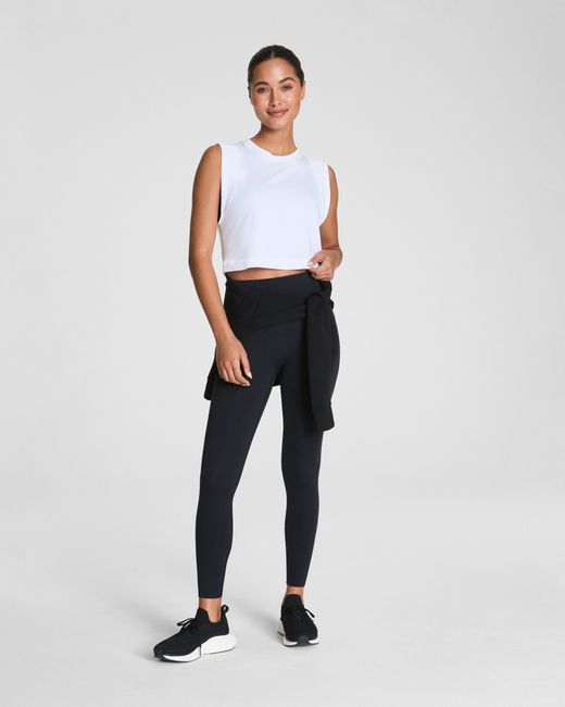 Spanx White Boostup Cropped Tank Top