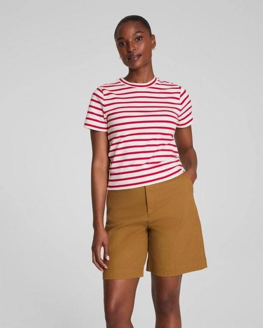 Spanx Red Cotton Crewneck T-Shirt