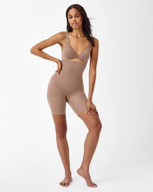 Spanx Multicolor Seamless Power Sculpting High-waisted Mid-thigh Short