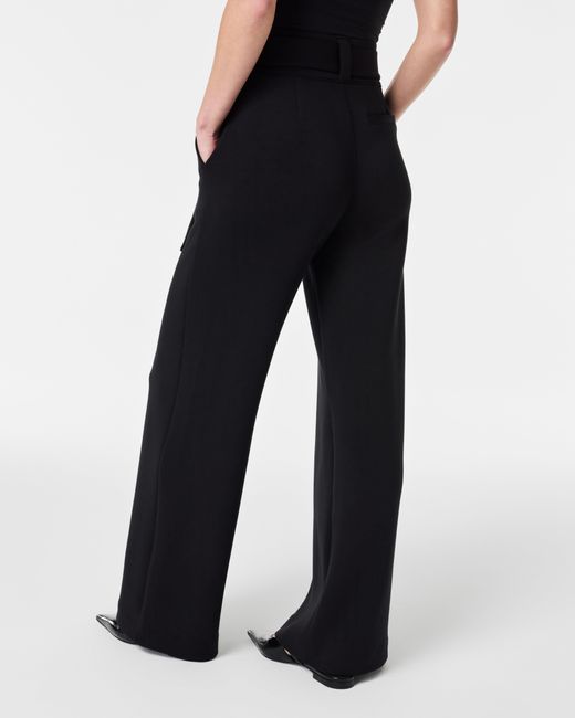 Spanx Black Airessentials Tie-waist Wide-leg Pant
