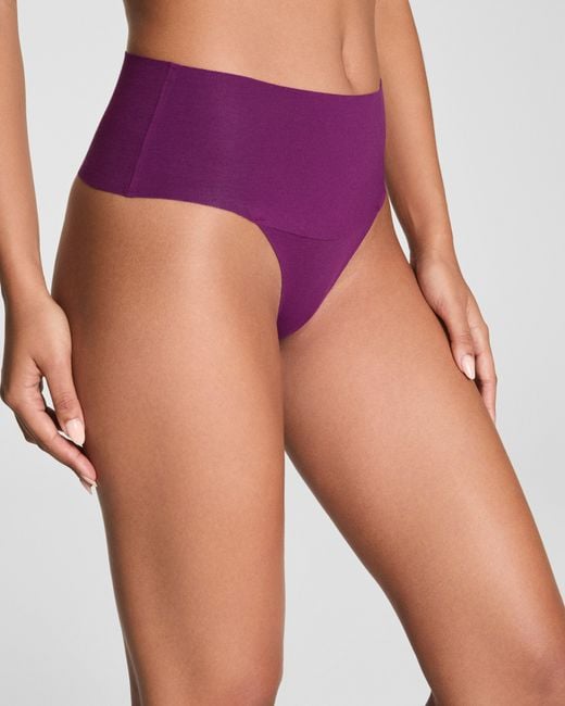 Spanx Purple Supersmooth Undie-Tectable Supima Cotton Thong