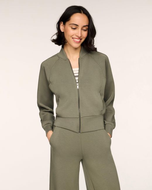 Spanx Green Airessentials Pintuck Track Jacket
