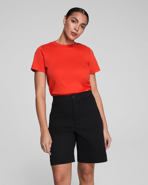Spanx Red Cotton Crewneck T-Shirt